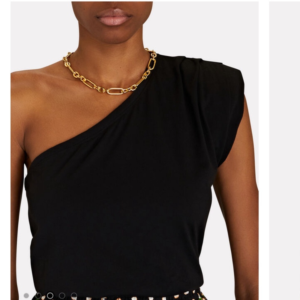 ST ROCHE One-Shoulder black Padded Tank Top